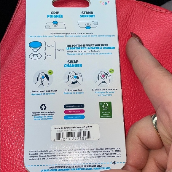 PopSocket Purple PopGrip Phone Cover Accessory - Picture 5 of 5